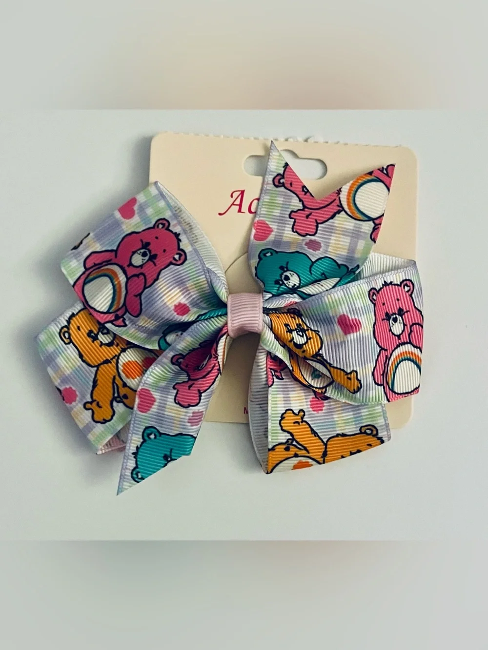 CareBear Print Hair Bows - Set of 4